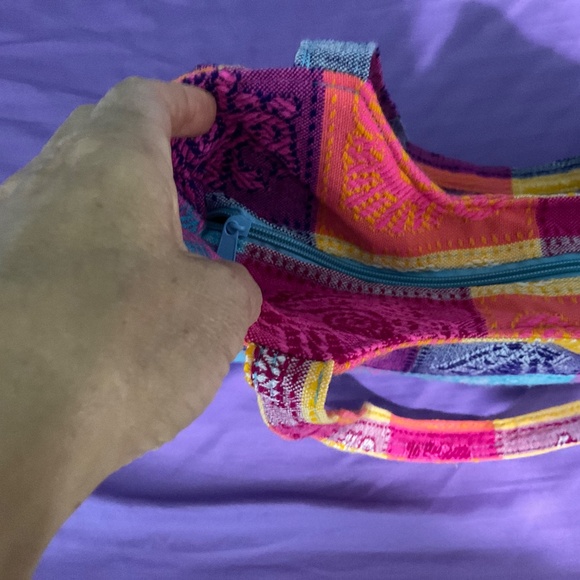 Bright colorful cloth purse. W239 - Picture 3 of 5